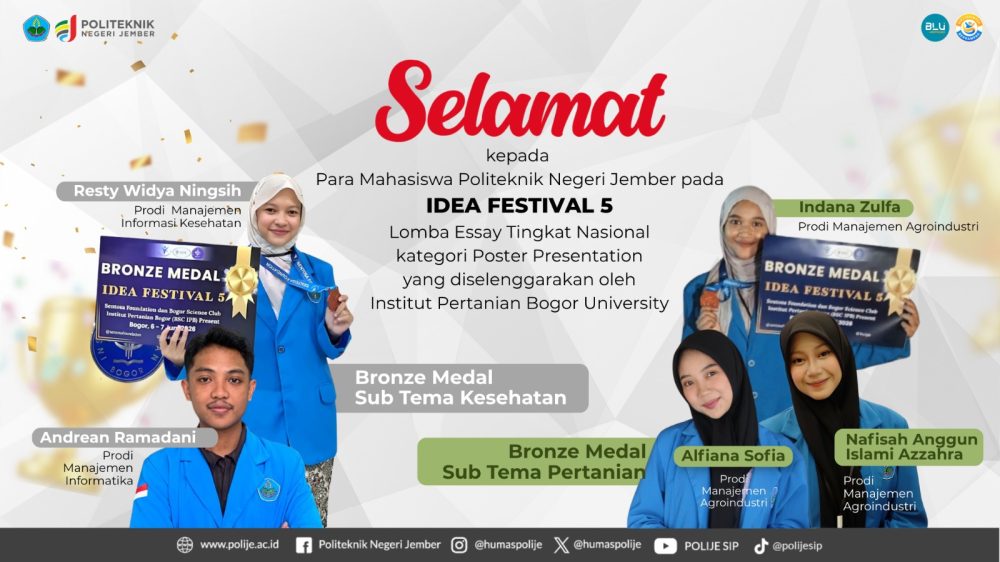 Mahasiswa Polije Raih Dua Bronze Medal pada IDEA Festival 5