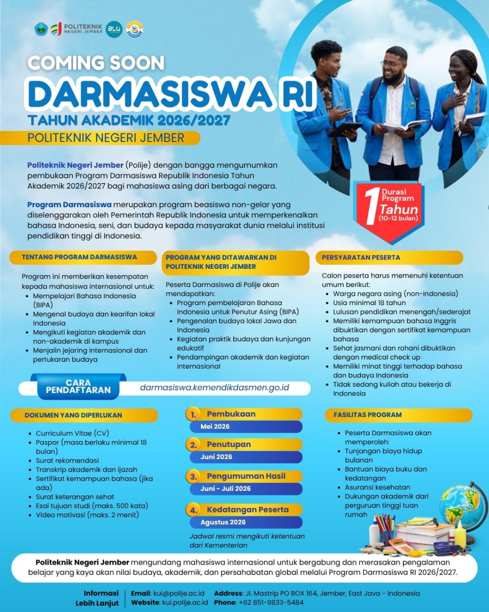 Polije Buka Pendaftaran Program Darmasiswa RI