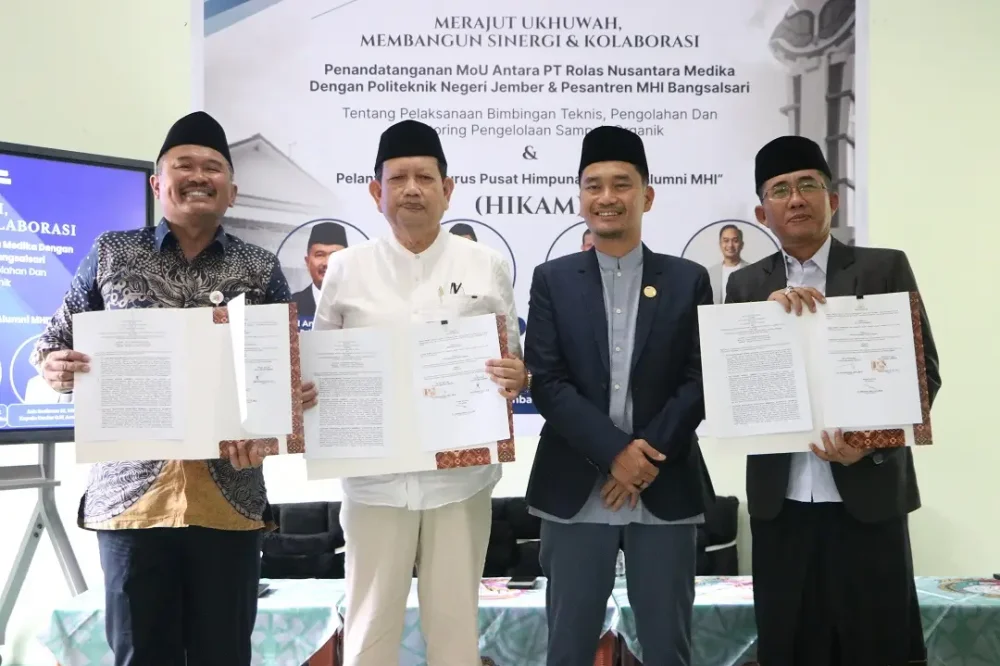 Polije, PT Rolas, dan Pesantren MHI Bangsalsari Resmi Sepakati MoU Pengelolaan Sampah